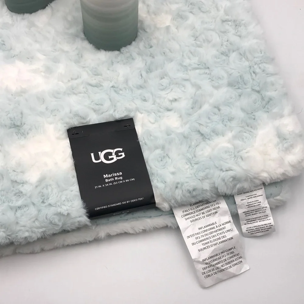 6 Pc Set Ugg Fluff Ombre Ceramic Bath Set Marissa Bath Mat Caia Shower Curtain